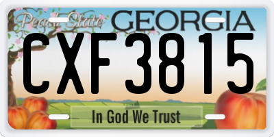 GA license plate CXF3815