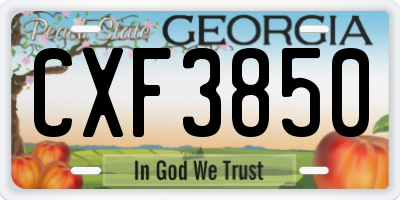 GA license plate CXF3850