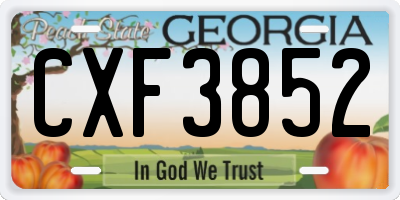GA license plate CXF3852
