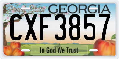 GA license plate CXF3857