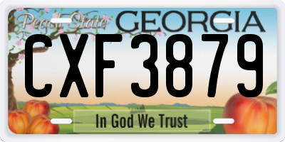 GA license plate CXF3879
