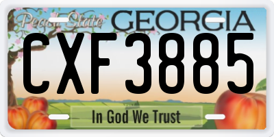GA license plate CXF3885