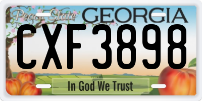 GA license plate CXF3898