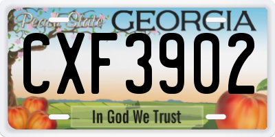 GA license plate CXF3902