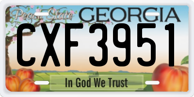 GA license plate CXF3951