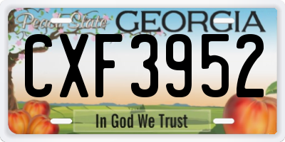 GA license plate CXF3952