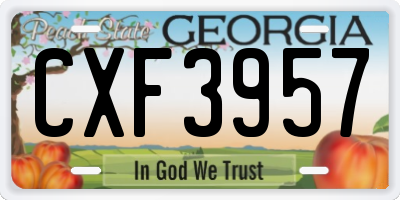 GA license plate CXF3957