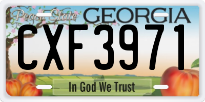 GA license plate CXF3971