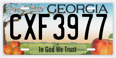 GA license plate CXF3977
