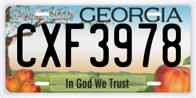 GA license plate CXF3978