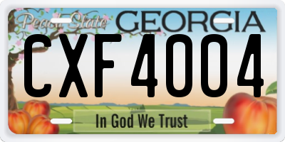 GA license plate CXF4004