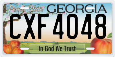 GA license plate CXF4048