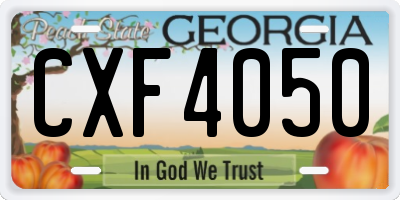 GA license plate CXF4050