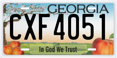 GA license plate CXF4051