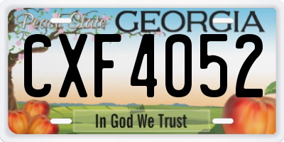 GA license plate CXF4052