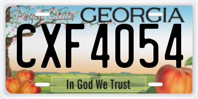 GA license plate CXF4054