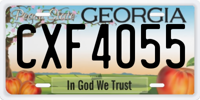 GA license plate CXF4055