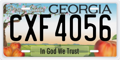 GA license plate CXF4056