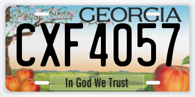 GA license plate CXF4057