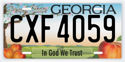 GA license plate CXF4059