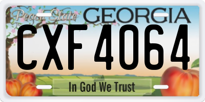 GA license plate CXF4064