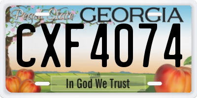 GA license plate CXF4074