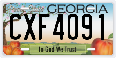 GA license plate CXF4091