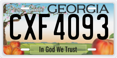 GA license plate CXF4093