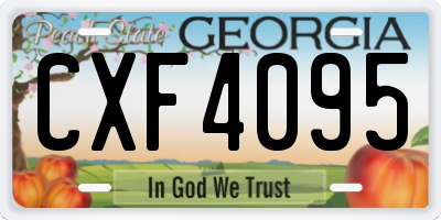 GA license plate CXF4095