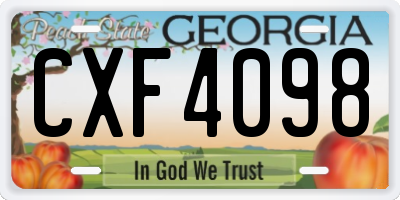 GA license plate CXF4098
