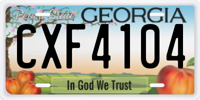 GA license plate CXF4104