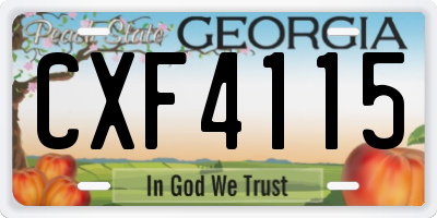 GA license plate CXF4115