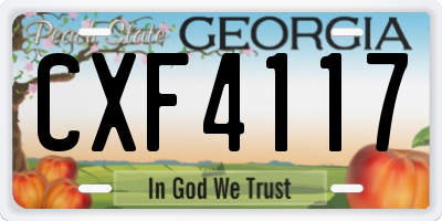 GA license plate CXF4117