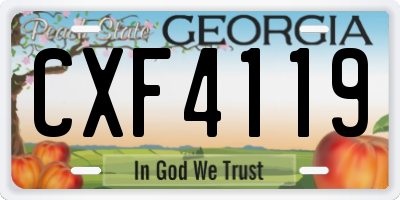 GA license plate CXF4119