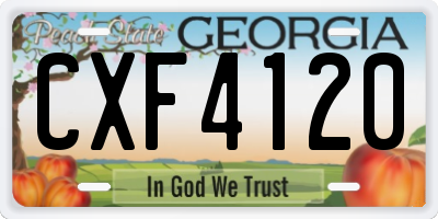 GA license plate CXF4120