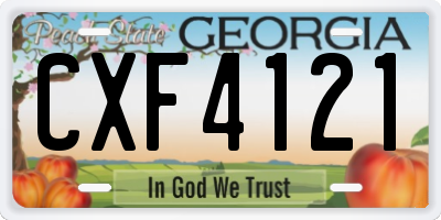 GA license plate CXF4121
