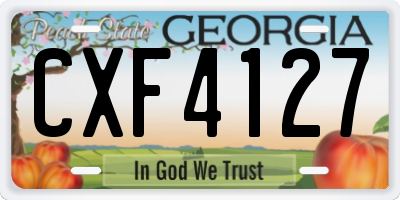 GA license plate CXF4127