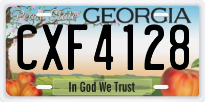GA license plate CXF4128