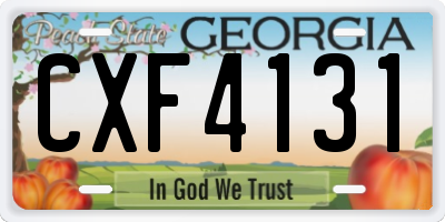 GA license plate CXF4131