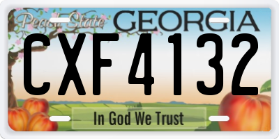 GA license plate CXF4132