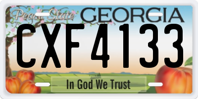 GA license plate CXF4133