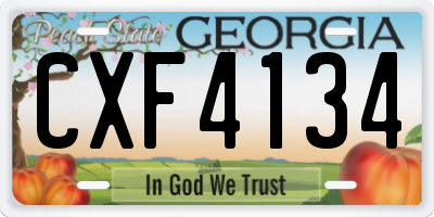 GA license plate CXF4134