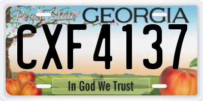 GA license plate CXF4137