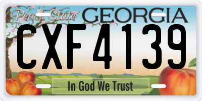 GA license plate CXF4139