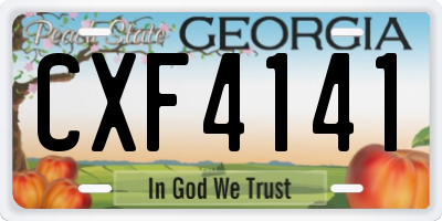 GA license plate CXF4141