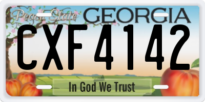 GA license plate CXF4142