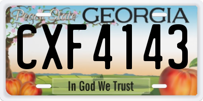 GA license plate CXF4143