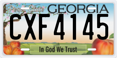 GA license plate CXF4145
