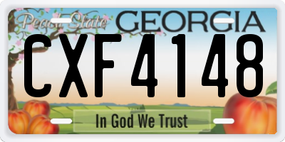 GA license plate CXF4148