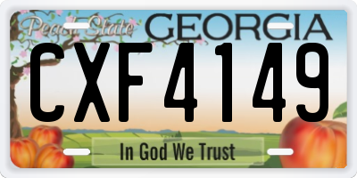GA license plate CXF4149